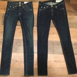 2 Pairs rag & bone Jeans Sz 24